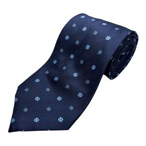 Jos A‎ Bank Executive Collection Navy Blue Floral 100% Silk Necktie Neck Tie